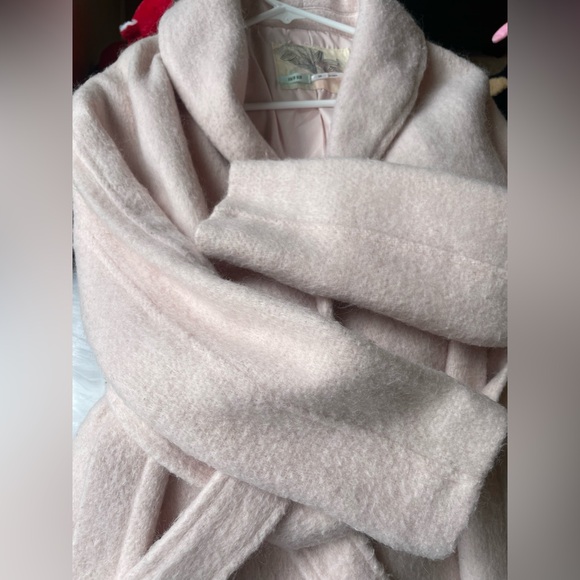 Kimchi Blue wool blend dusty pink wrap coat - Picture 6 of 10